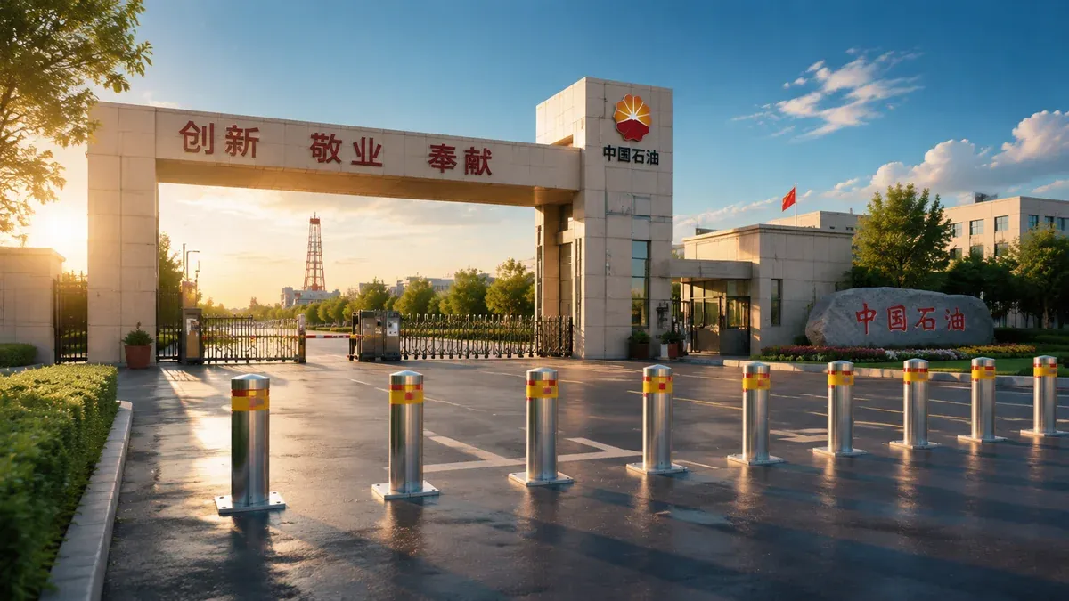 固定式升降柱在政府机关大院的应用(图1)